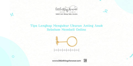 mengukur ukuran anting anak