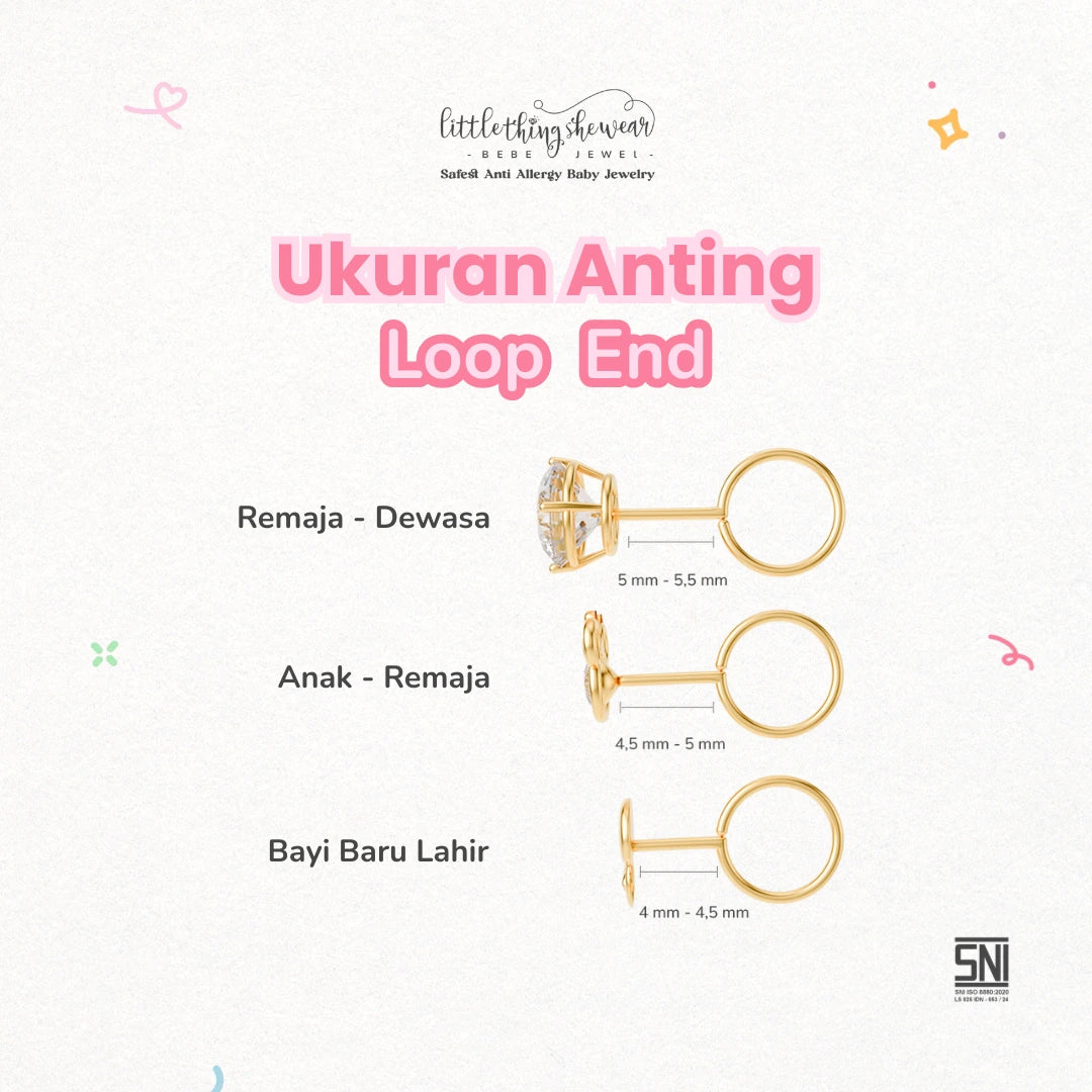 Anting Emas Dewasa Loop End Ilona Swarovski