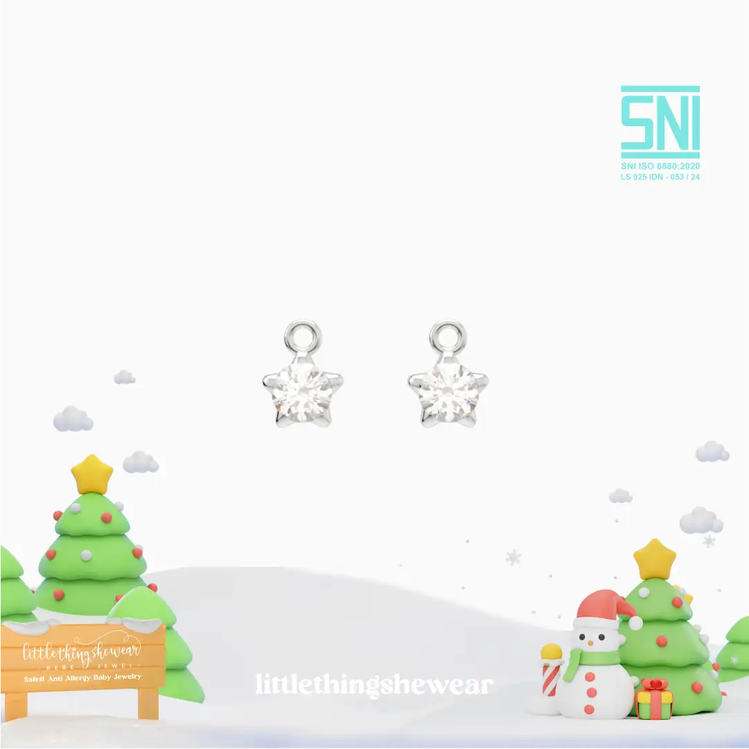 Anting Anak Loop Hoop Star Swarovski