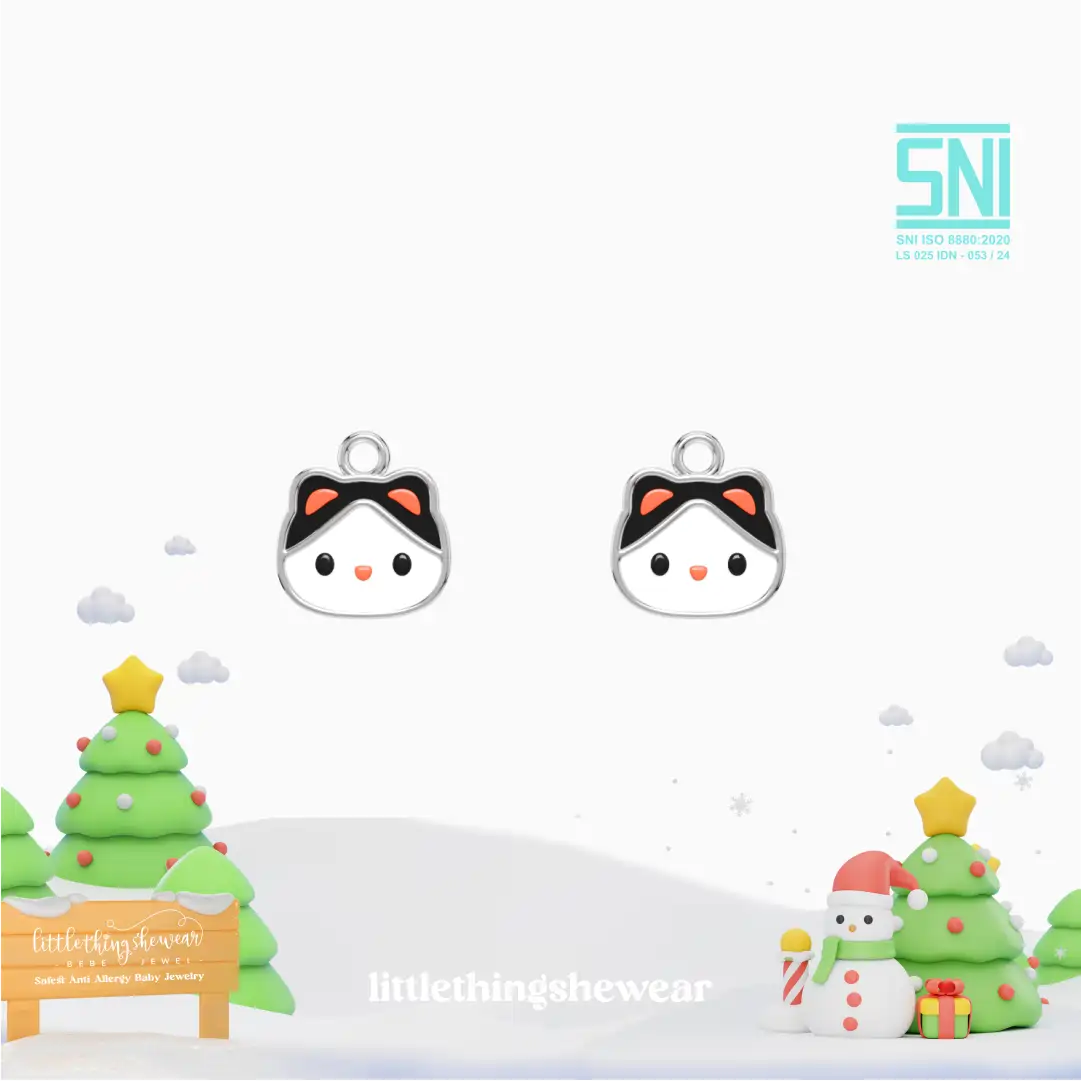 pendant anting emas putih dewasa Ilona untuk model loop hoop dengan batu Swarovski, hypoallergenic dan aman untuk kulit sensitif