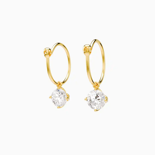Anting Emas Dewasa Loop Hoop Ilona Swarovski
