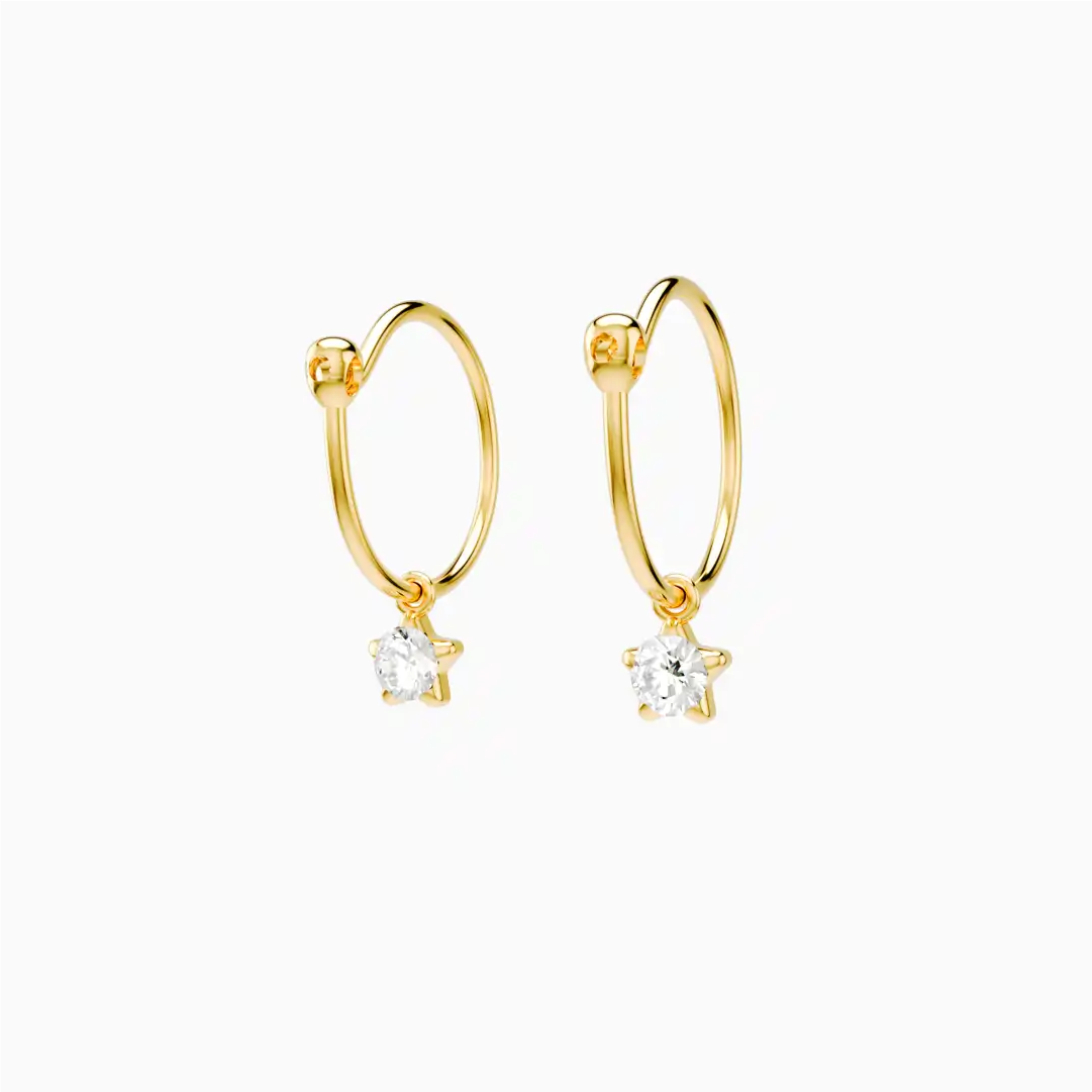 Anting Anak Loop Hoop Star Swarovski