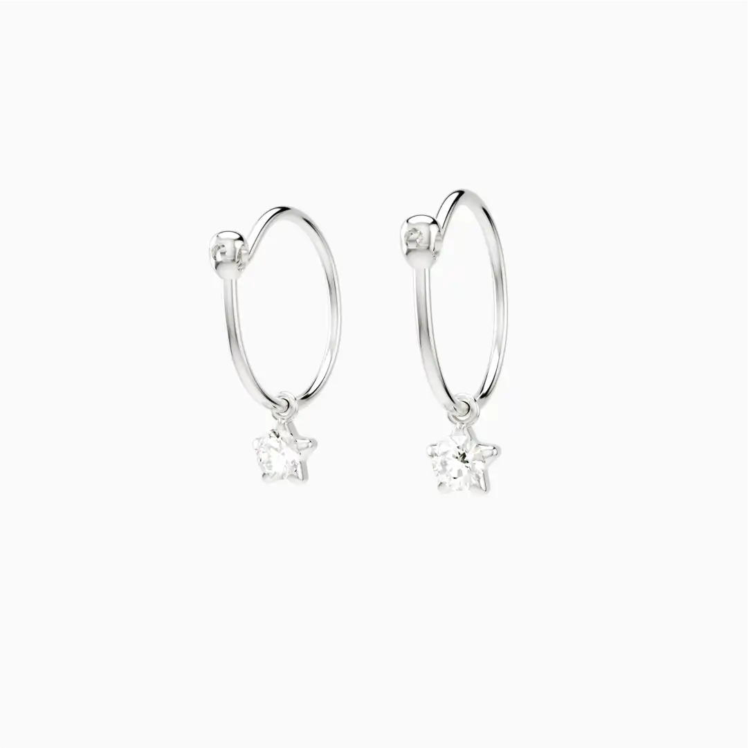 Anting Anak Loop Hoop Star Swarovski