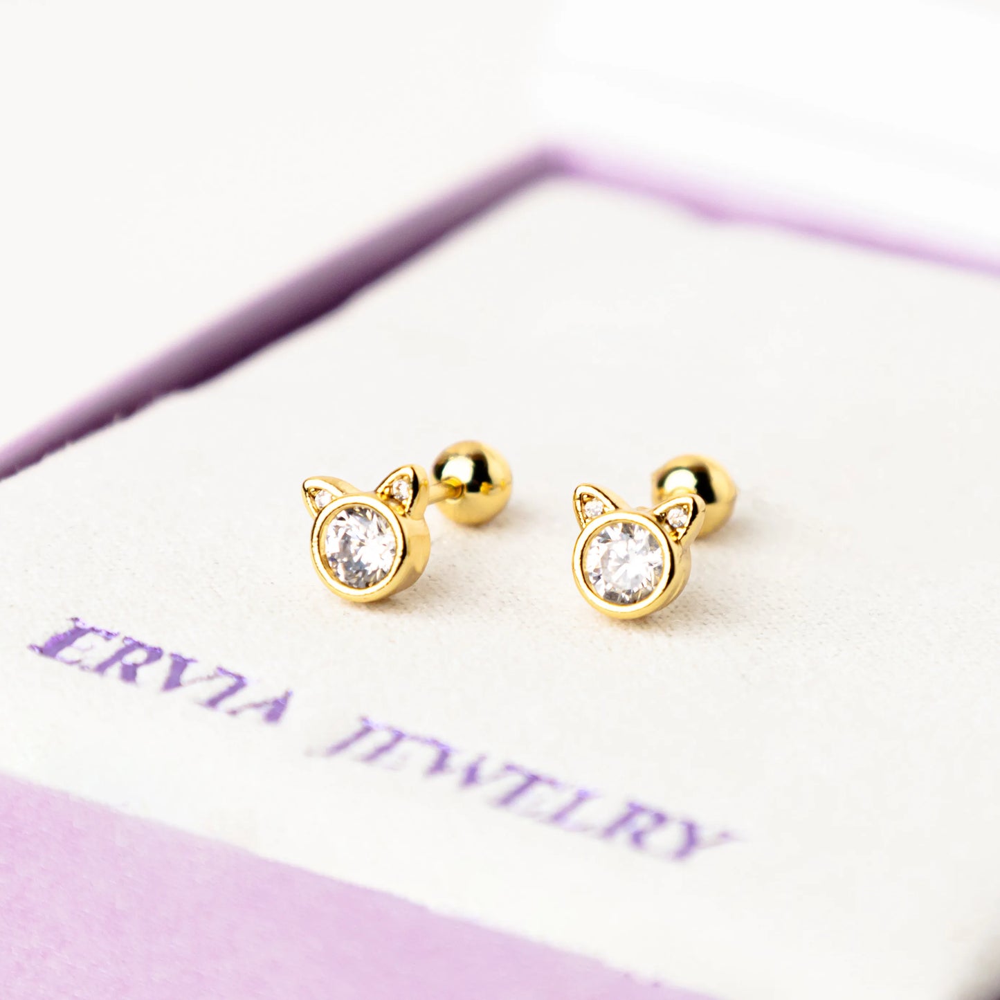 FREE GIFT - Anting Screw Back Cleo Swarovski Gold