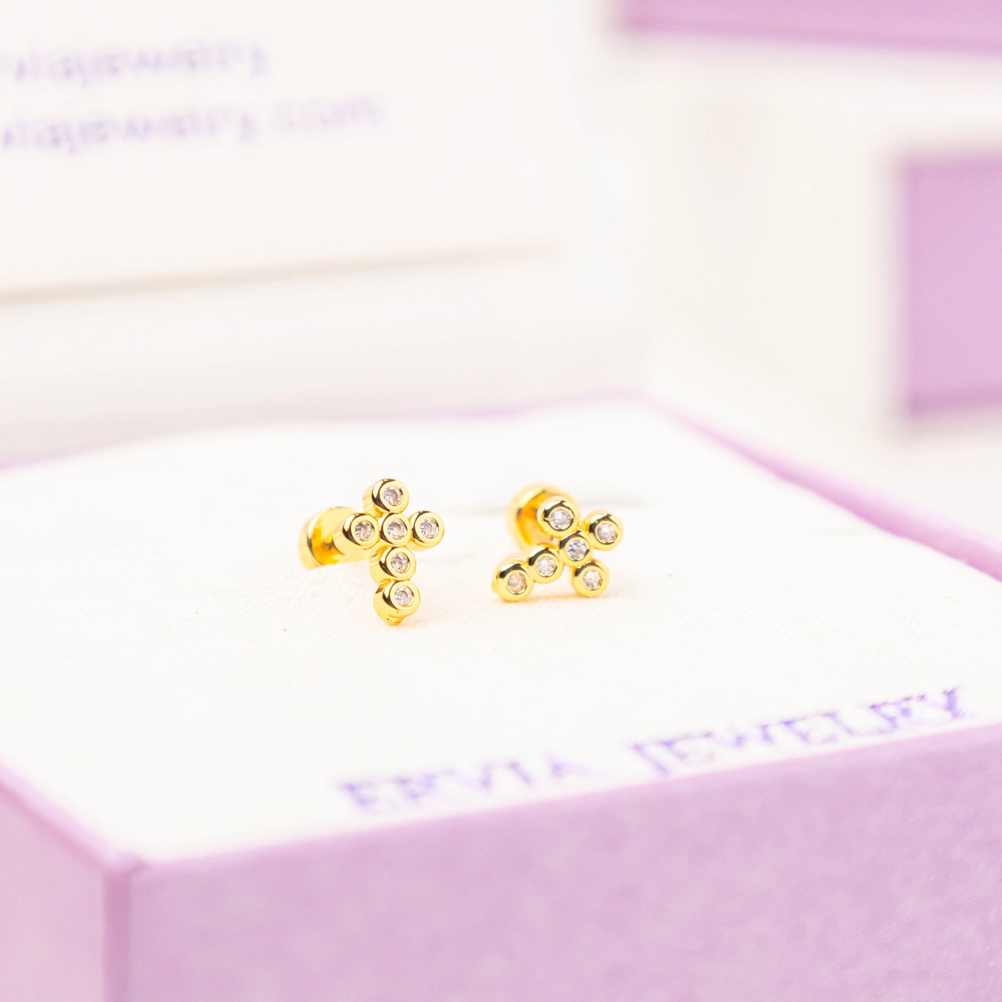 FREE GIFT - Anting Screw Back Xeliora Swarovski Gold