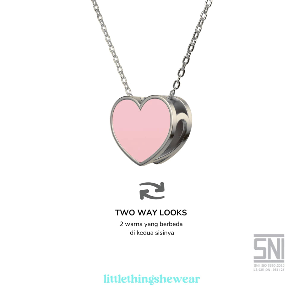 Liontin Kalung Carys Pink Lilac Emas Asli (Liontin Saja)