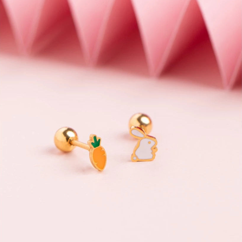 FREE GIFT - Anting Screw Back Rabbit Carrot Gold