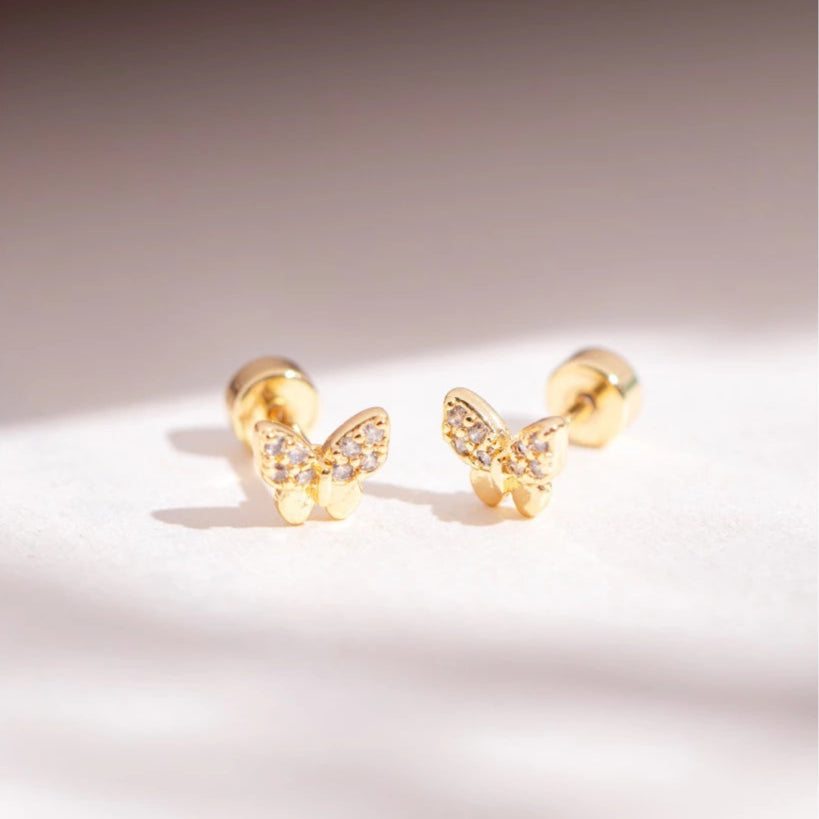 FREE GIFT - Anting Screw Back Butterfly SW Gold