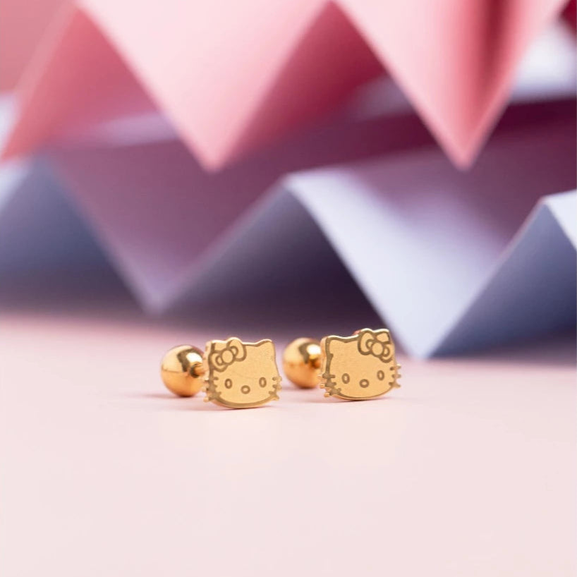 FREE GIFT - Anting Screw Back Kitty Gold