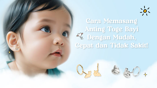 cara memasang anting toge bayi