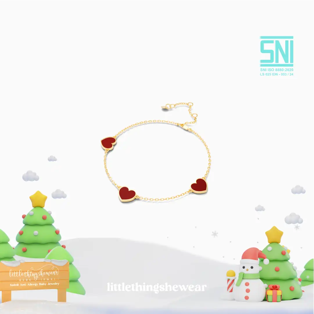 Gelang Emas Carys Red White