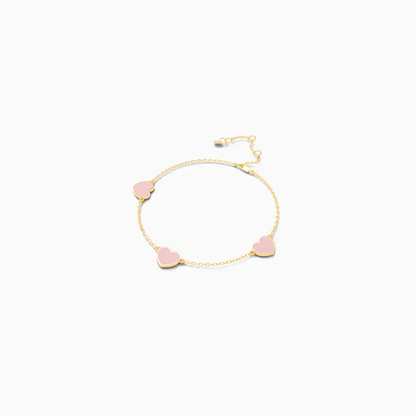 Gelang Emas Carys Pink Lilac Emas Asli