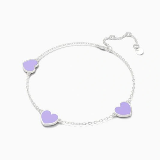 Gelang Emas Carys Pink Lilac Emas Asli White Gold