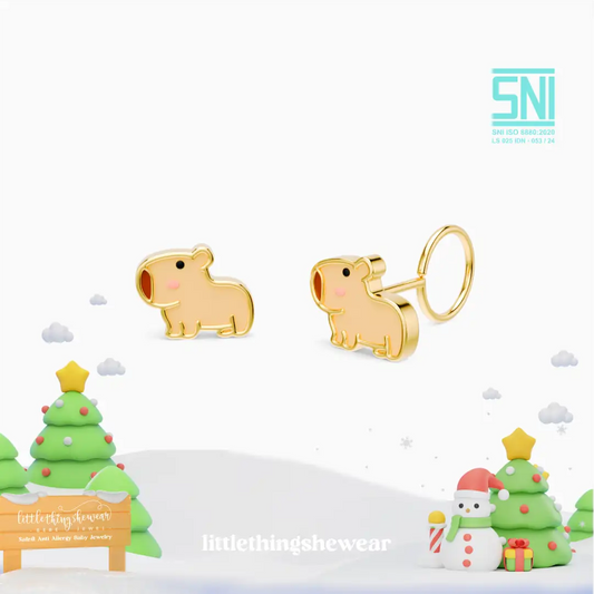 Anting Anak Loop End Cappybara 17 Karat