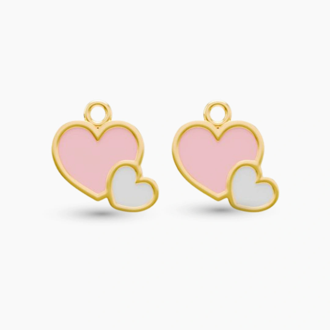 pendant anting anak emas Carys pink white untuk model loop hoop, hypoallergenic dan aman untuk kulit sensitif