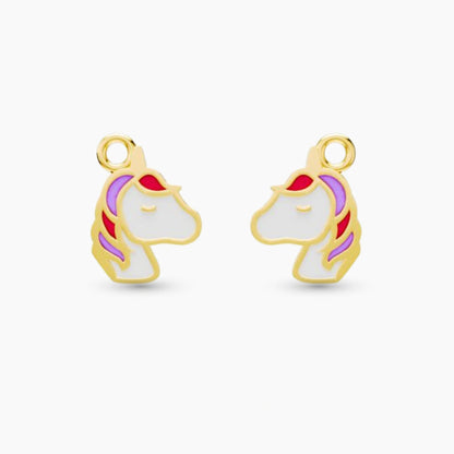 pendant anting anak emas Little Unicorn karakter unicorn untuk model loop hoop hypoallergenic aman untuk kulit sensitif
