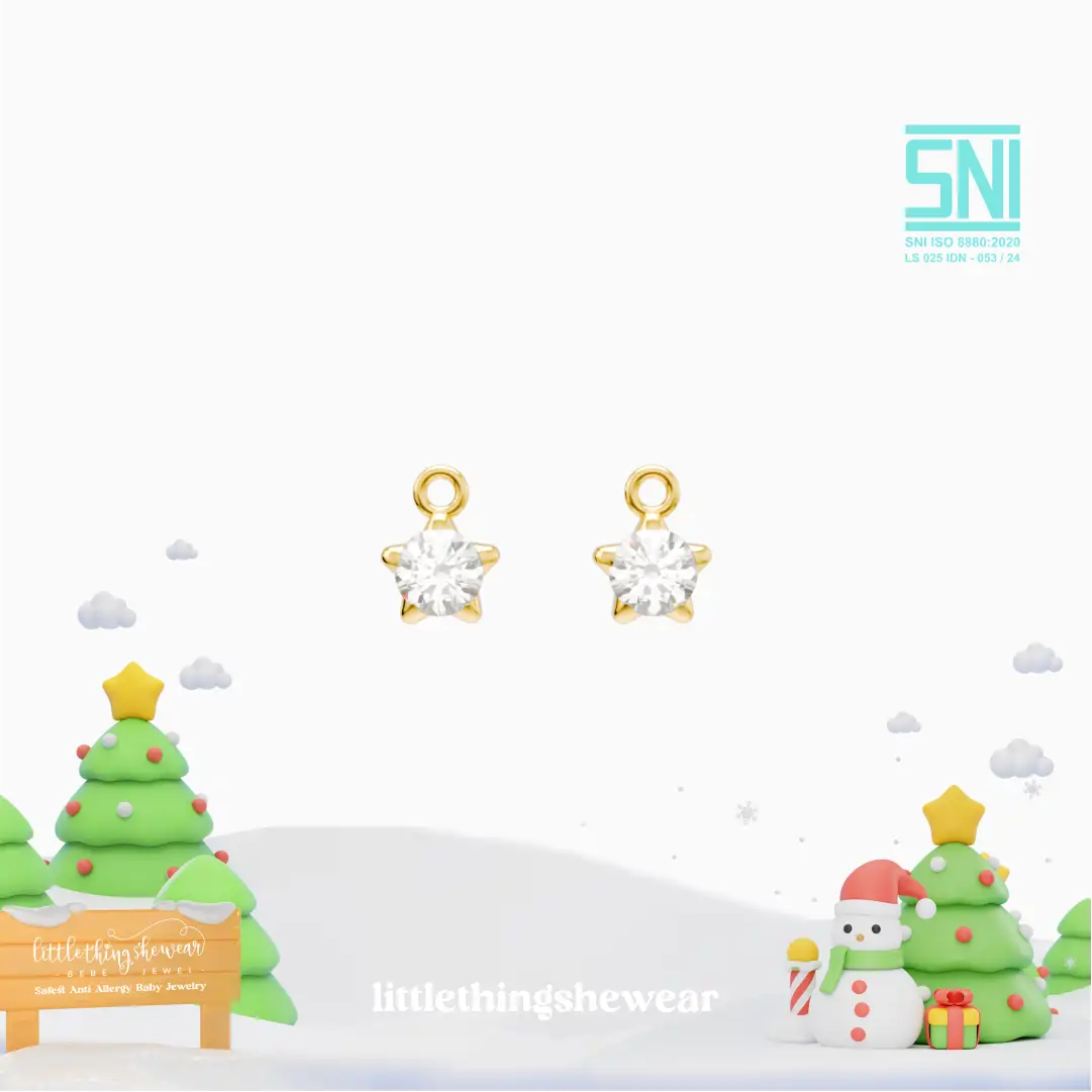 Anting Anak Loop Hoop Star Swarovski
