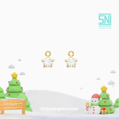 Anting Anak Loop Hoop Star Swarovski