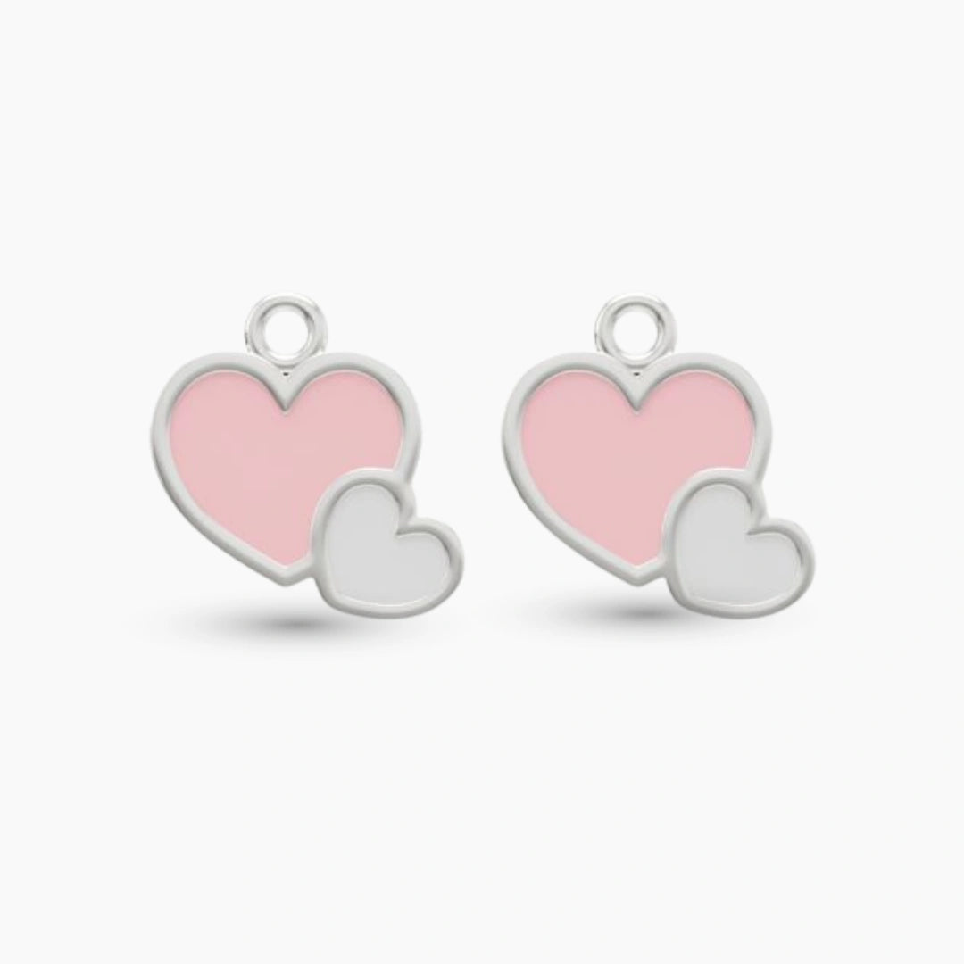 pendant anting anak emas putih Carys pink white untuk model loop hoop, hypoallergenic dan aman untuk kulit sensitif