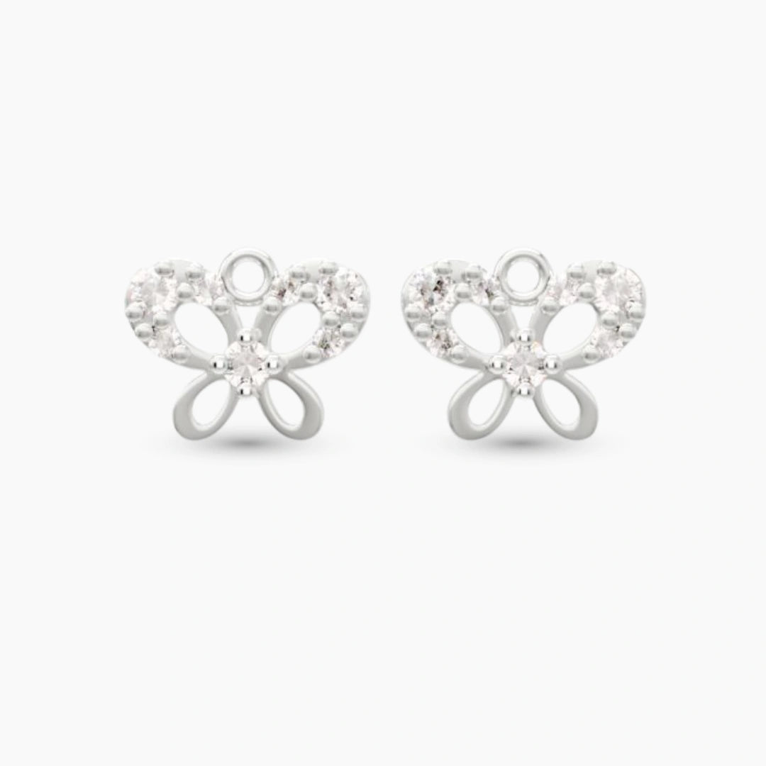 pendant anting anak emas putih Luna karakter kelinci untuk model loop hoop, hypoallergenic dan aman untuk kulit sensitif