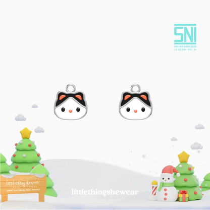 pendant anting emas putih dewasa Ilona untuk model loop hoop dengan batu Swarovski, hypoallergenic dan aman untuk kulit sensitif