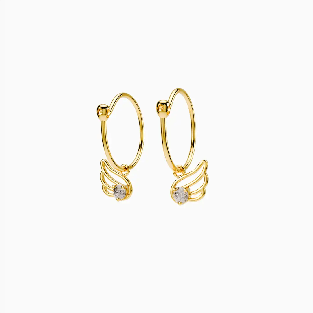 Anting Anak Loop Hoop Angel Wings