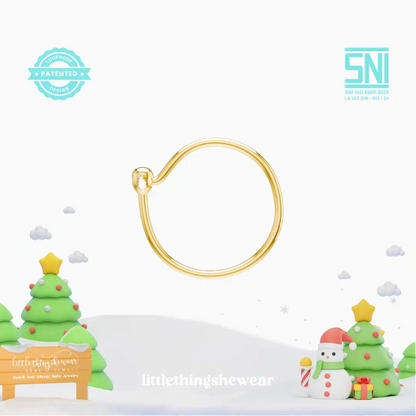 anting anak emas model loop hoop ukuran M diameter 12mm hypoallergenic aman untuk kulit sensitif