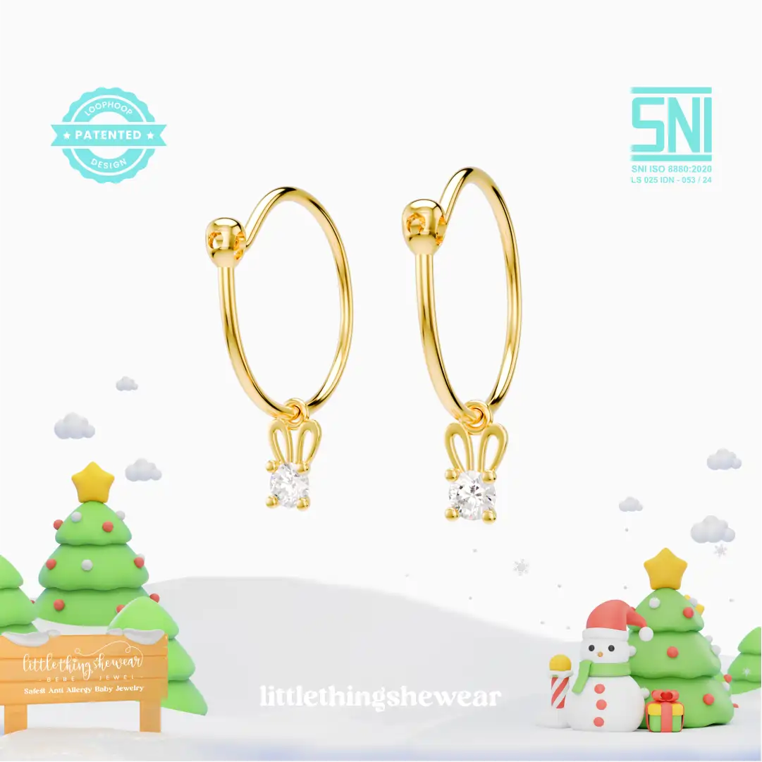 Anting Anak Loop Hoop Eiko Swarovski