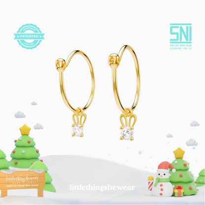 Anting Anak Loop Hoop Eiko Swarovski