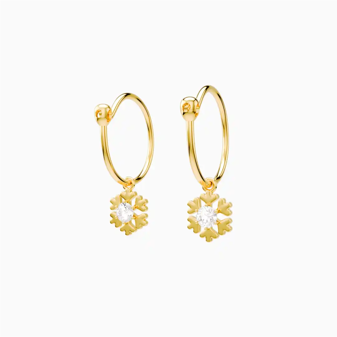 Anting Anak Loop Hoop Snow Swarovski