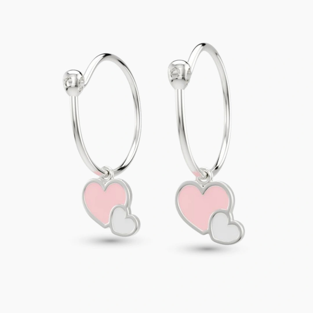 anting anak emas putih model loop hoop Carys pink white hypoallergenic aman untuk kulit sensitif