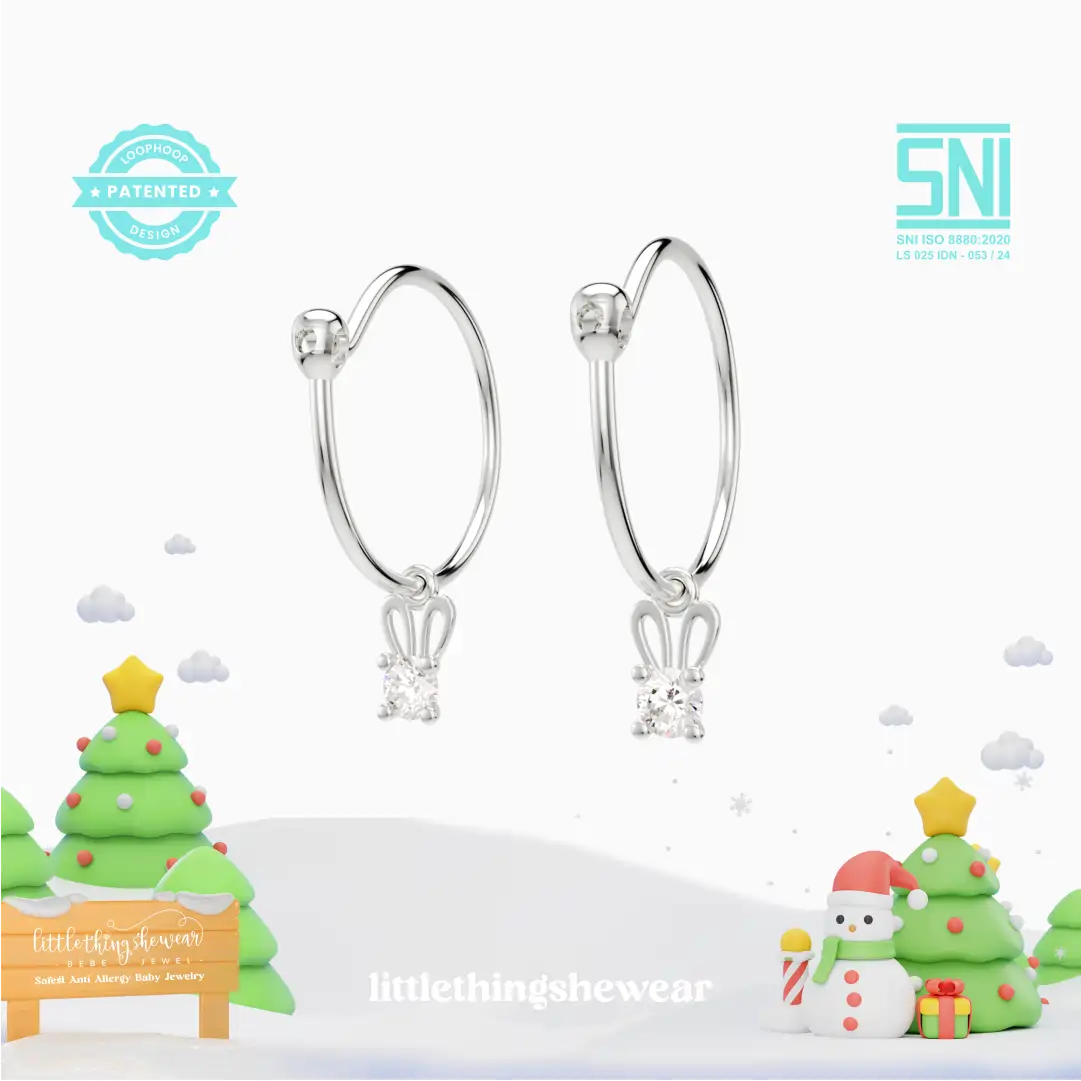 Anting Anak Loop Hoop Eiko Swarovski