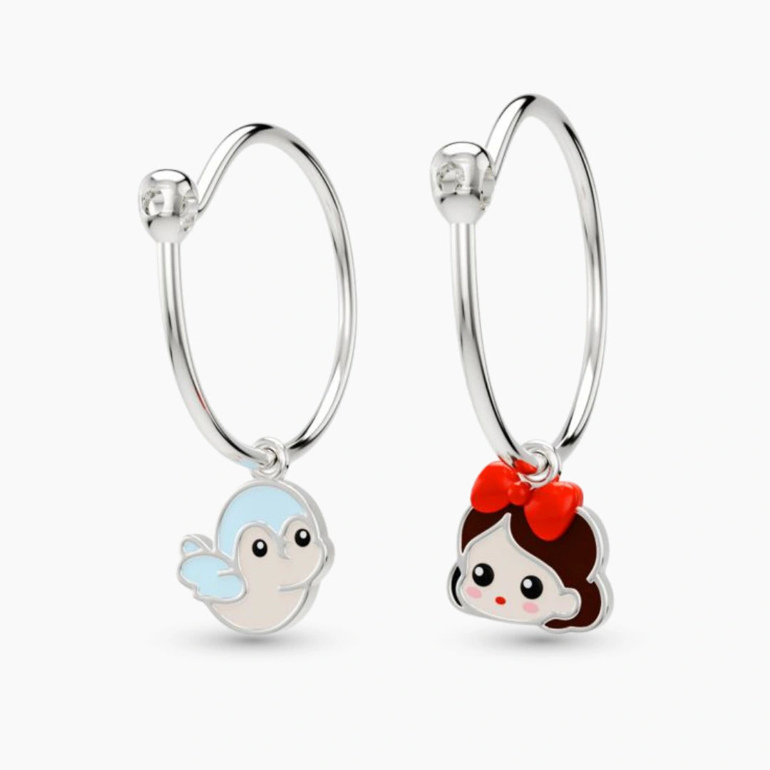 anting anak emas putih model loop hoop Princess Sylvie hypoallergenic aman untuk kulit sensitif