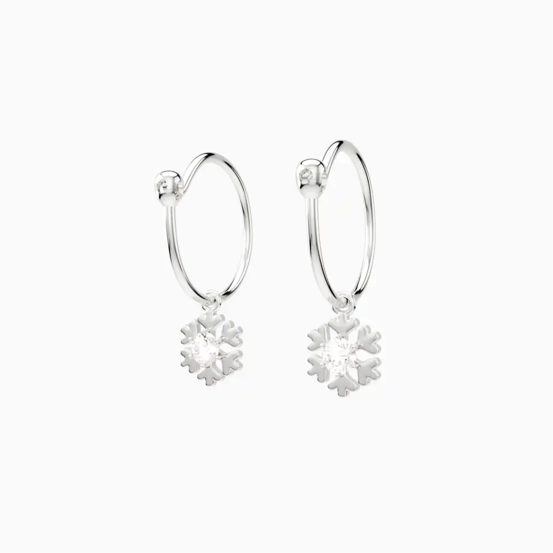 Anting Anak Loop Hoop Snow Swarovski