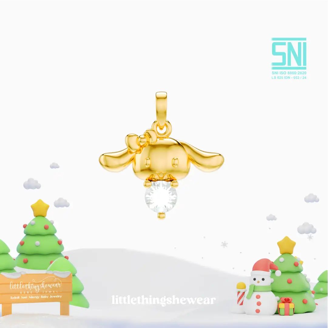 Liontin Kalung Anak Claire Swarovski Emas Asli