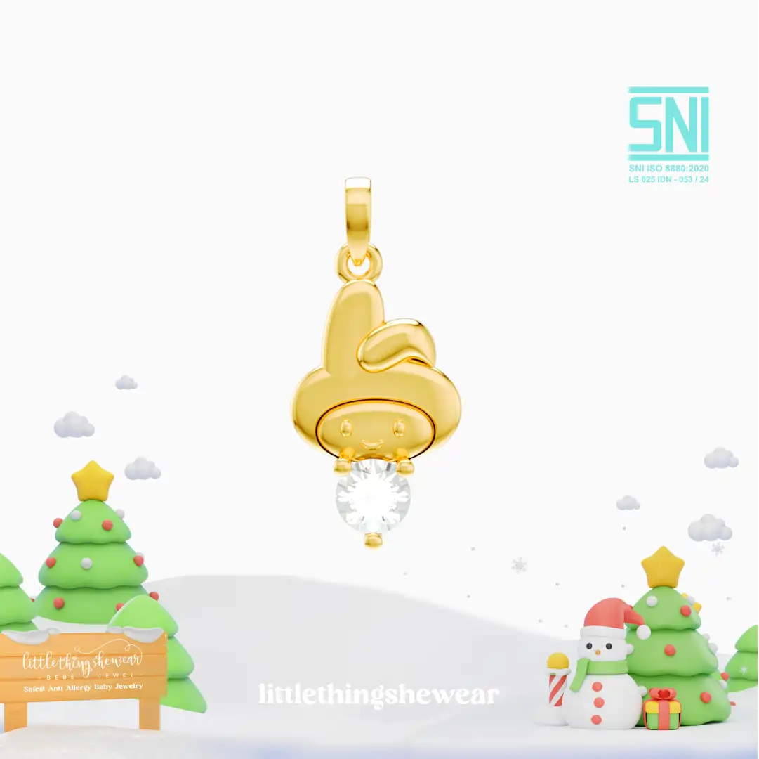 Liontin Kalung Anak Daisy Swarovski Emas Asli