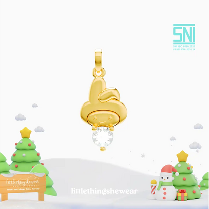 Liontin Kalung Anak Daisy Swarovski Emas Asli