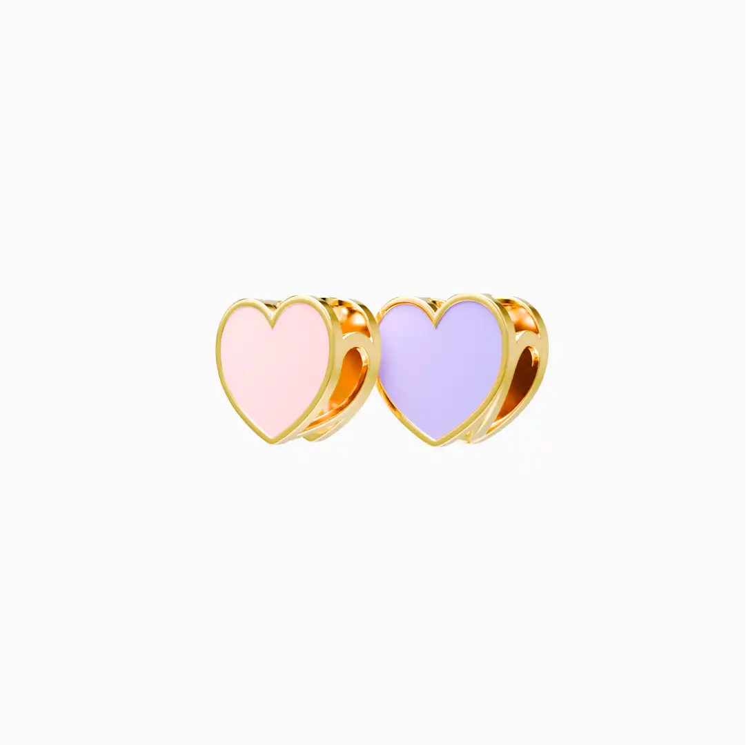Liontin Kalung Carys Pink Lilac Emas Asli (Liontin Saja)