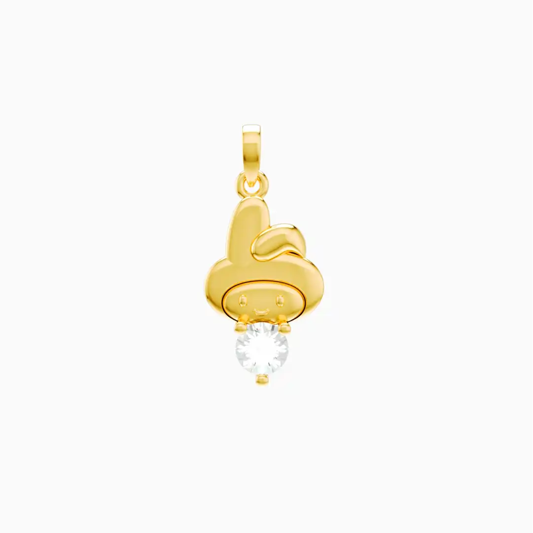 Liontin Kalung Anak Daisy Swarovski Emas Asli