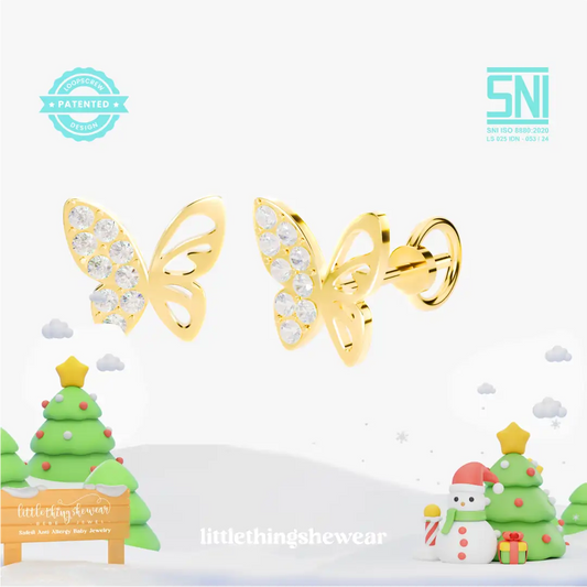 Anting Anak Loop Screw Butterfly (8k)
