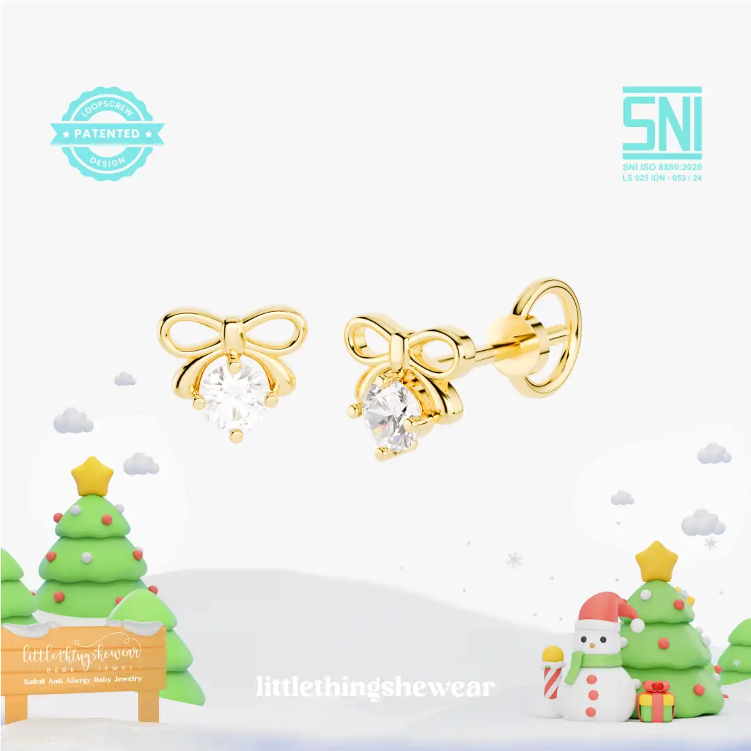 Anting Anak Loop Screw Ribbon (8k)