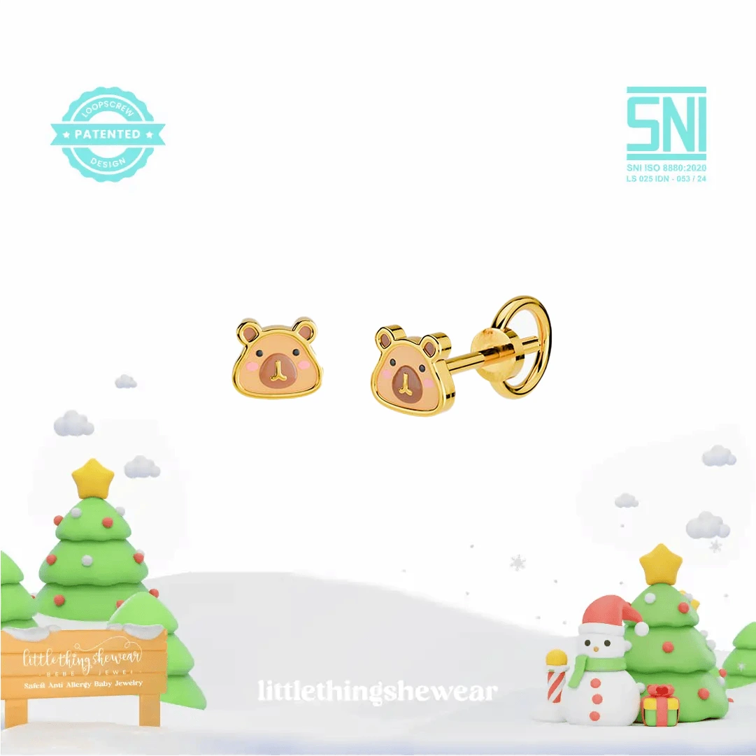 Anting Bayi Loop Screw Little Happybara (8K)