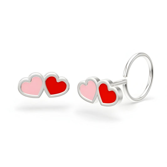 anting bayi emas putih model toge atau loop end Little Carys berbentuk karakter love hypoallergenic aman untuk kulit sensitif bayi