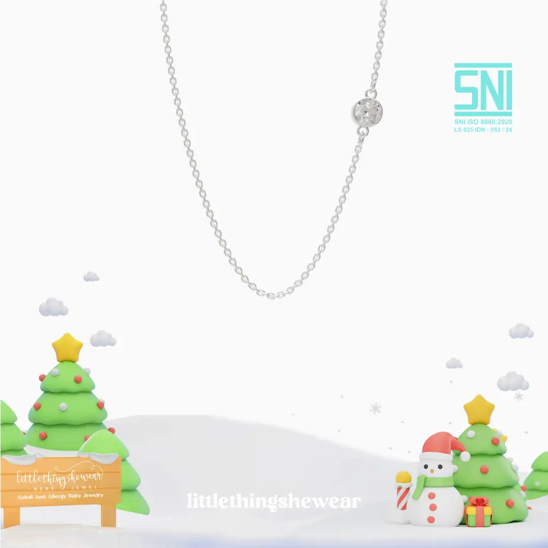 Rantai Kalung Dewasa Kimi Swarovski Emas Asli (45cm)