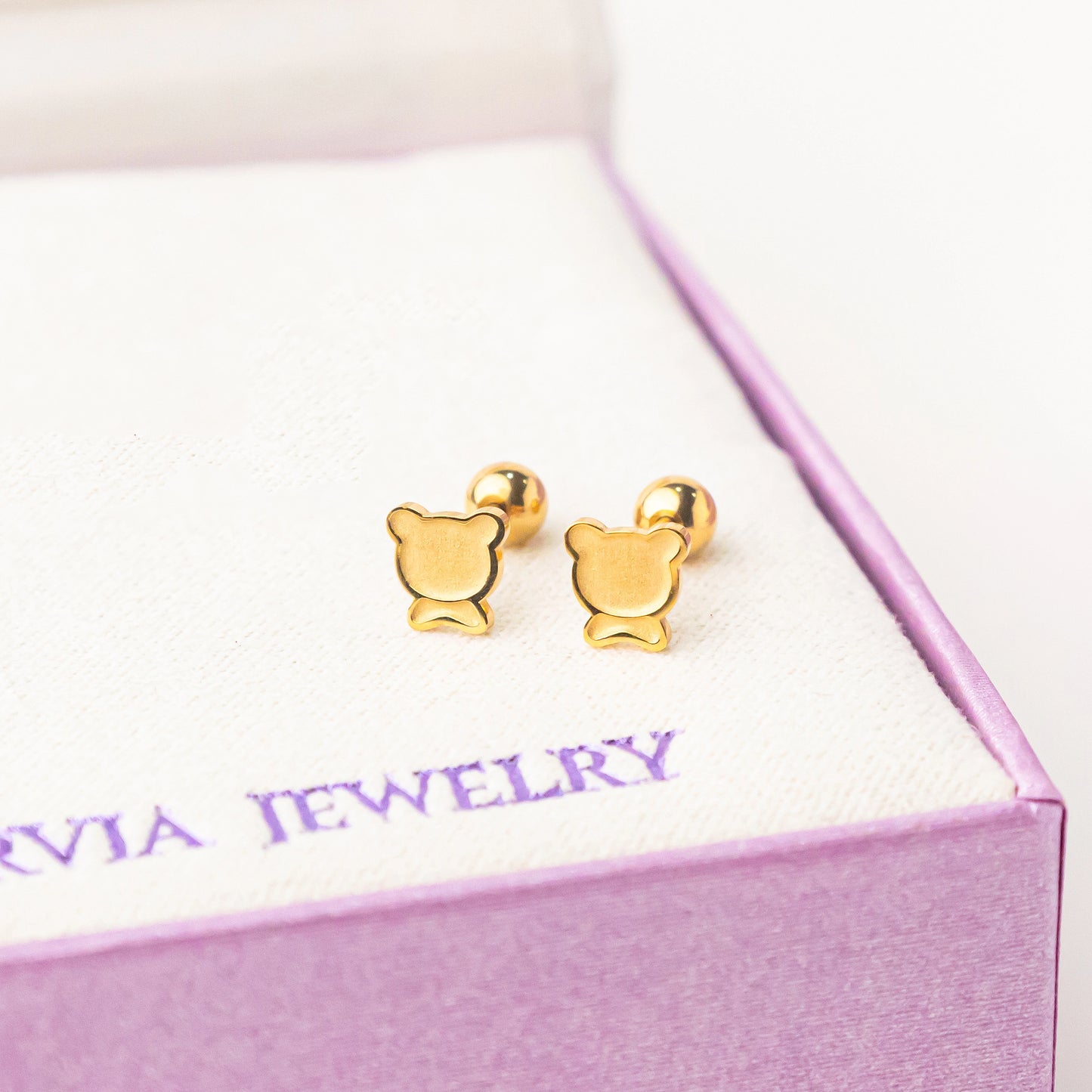 FREE GIFT - Anting Screw Back Brownie Gold