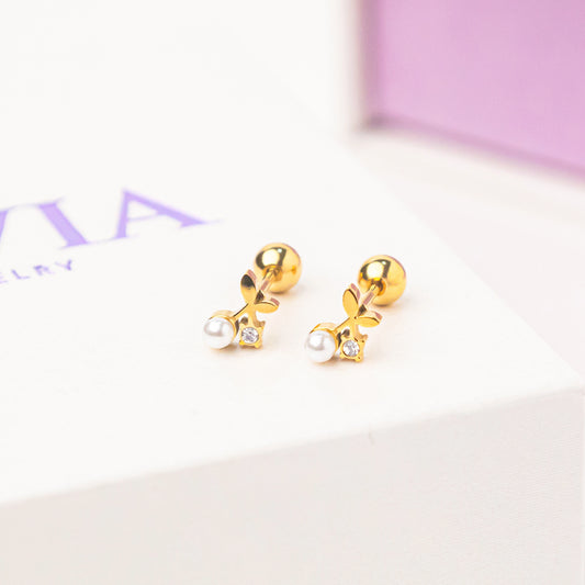 FREE GIFT - Anting Screw Back Cherry Swarovski Gold