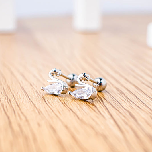 FREE GIFT - Anting Screw Back Triby White Gold