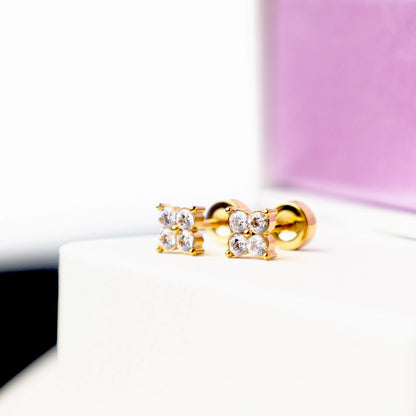FREE GIFT - Anting Screw Back Zinn Swarovski Gold