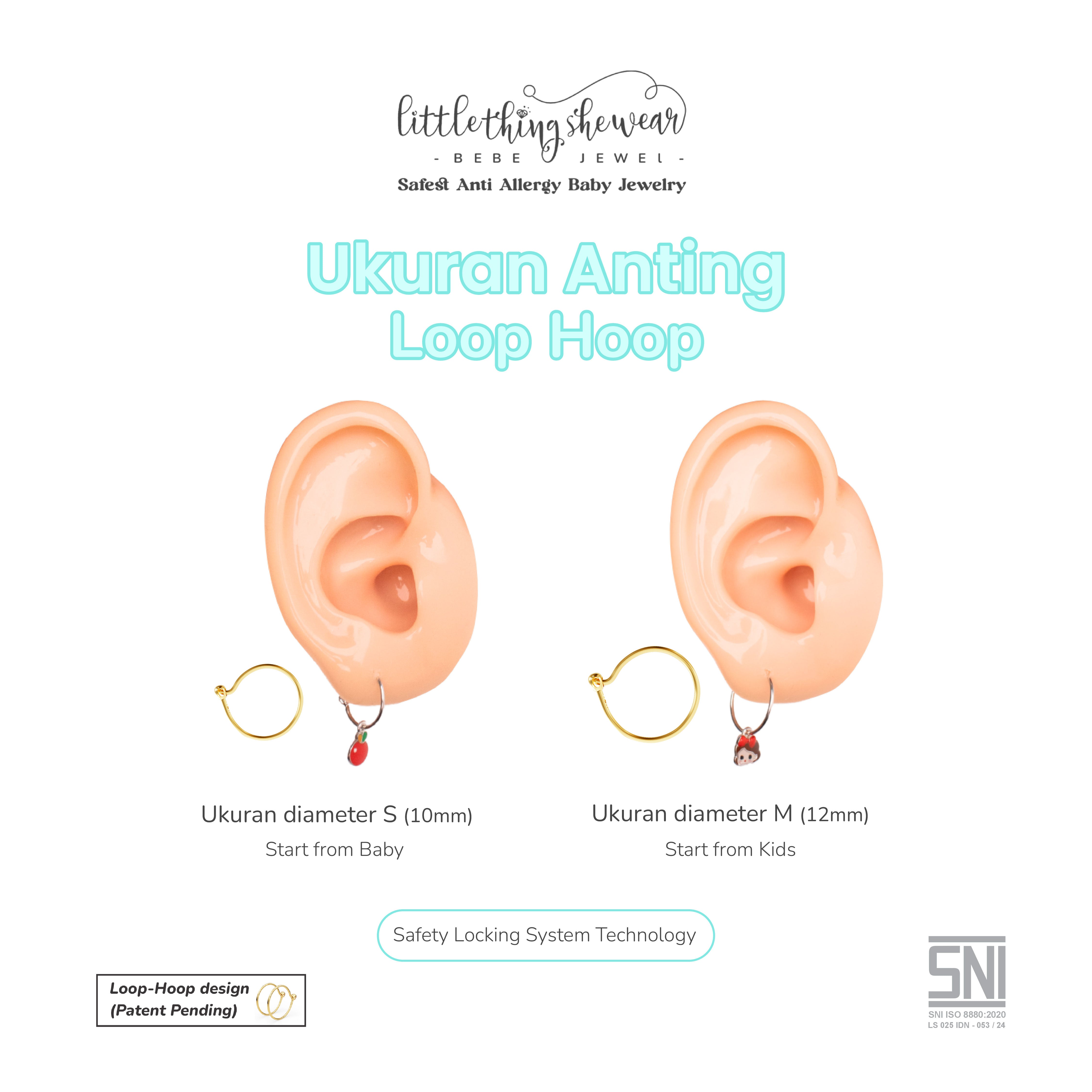 Ukuran Anting Loop Hoop