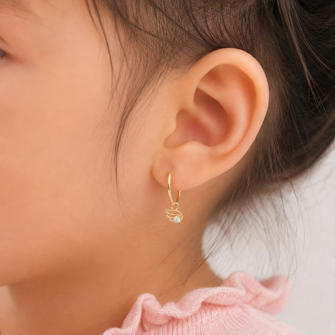 Anting Anak Loop Hoop Angel Wings